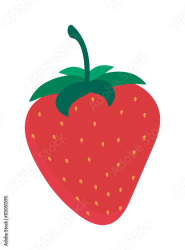Red strawberry vector illustration.