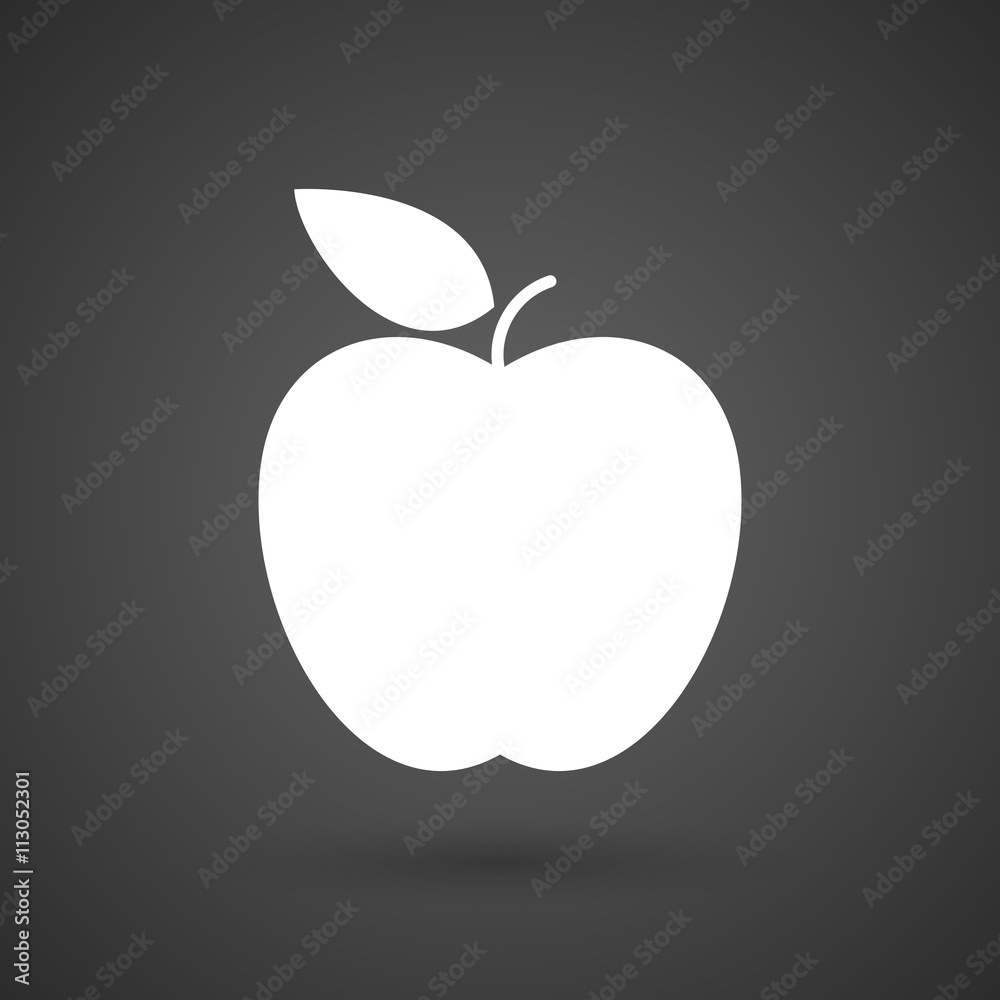 an apple white icon on a dark background an apple white icon on a dark background