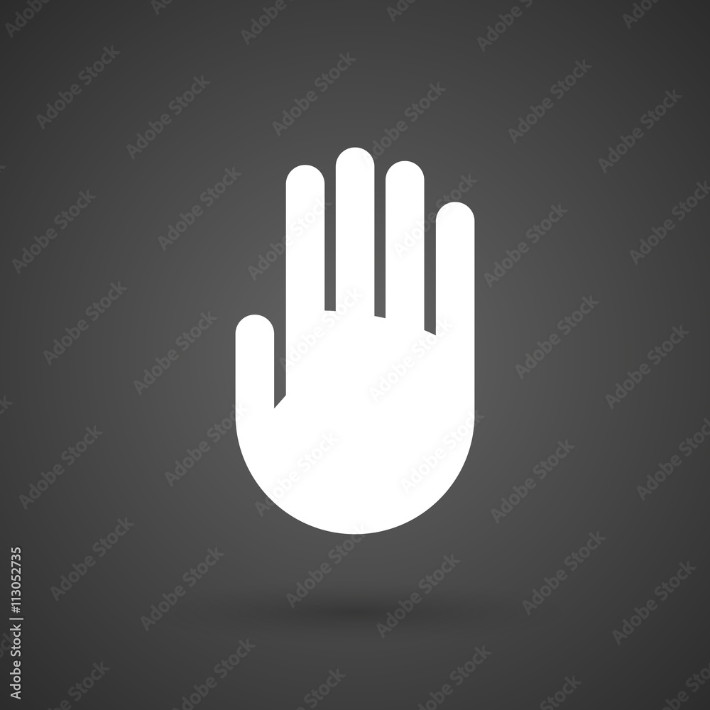 Fototapeta premium a hand white icon on a dark background