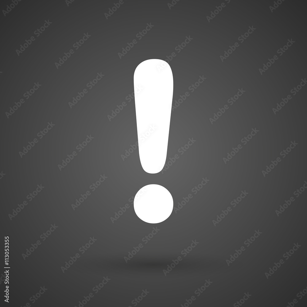 an exclamarion sign white icon on a dark background an exclamarion sign white icon on a dark background