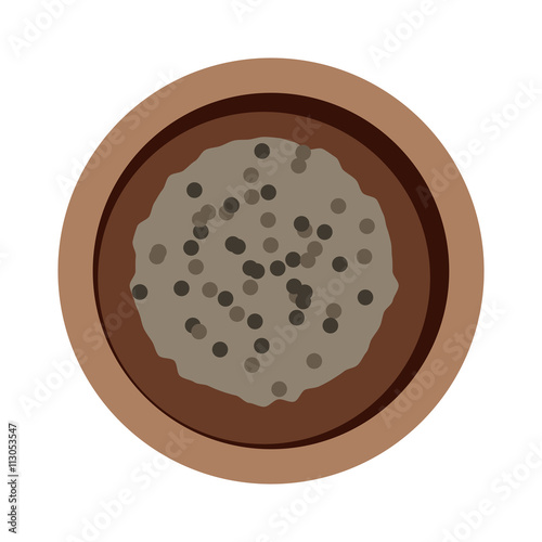 Buckwheat plate top view vector illustration.