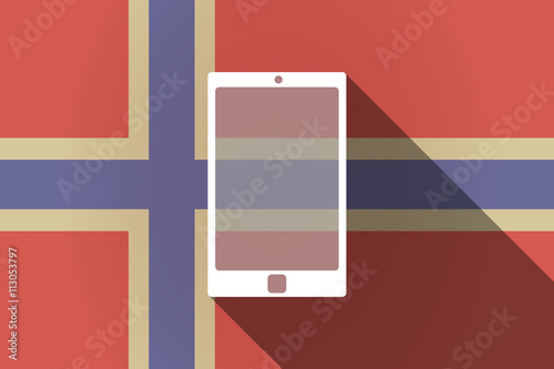 Free Download Long shadow Norway flag with a smart phone - GFXLoad