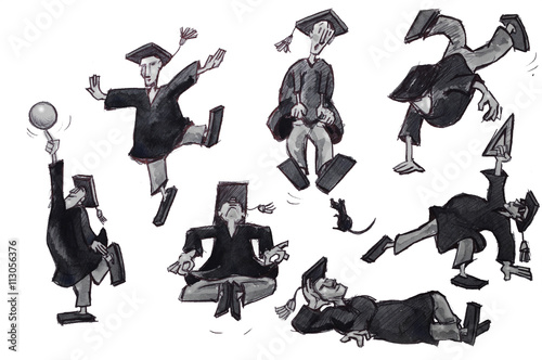 graduate illustration set