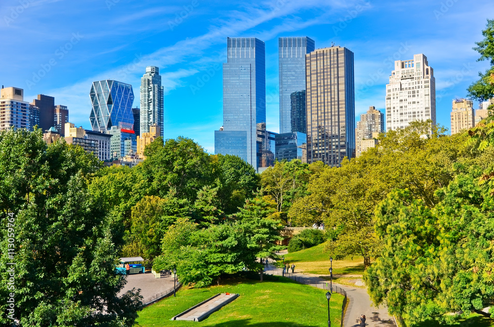 Obraz premium View of Central Park in a sunny day in New York City.