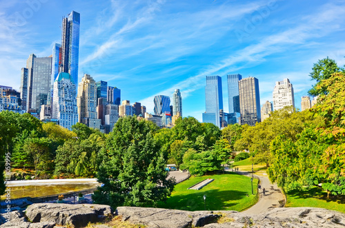 Fotografia View of Central Park in a sunny day in New York City.