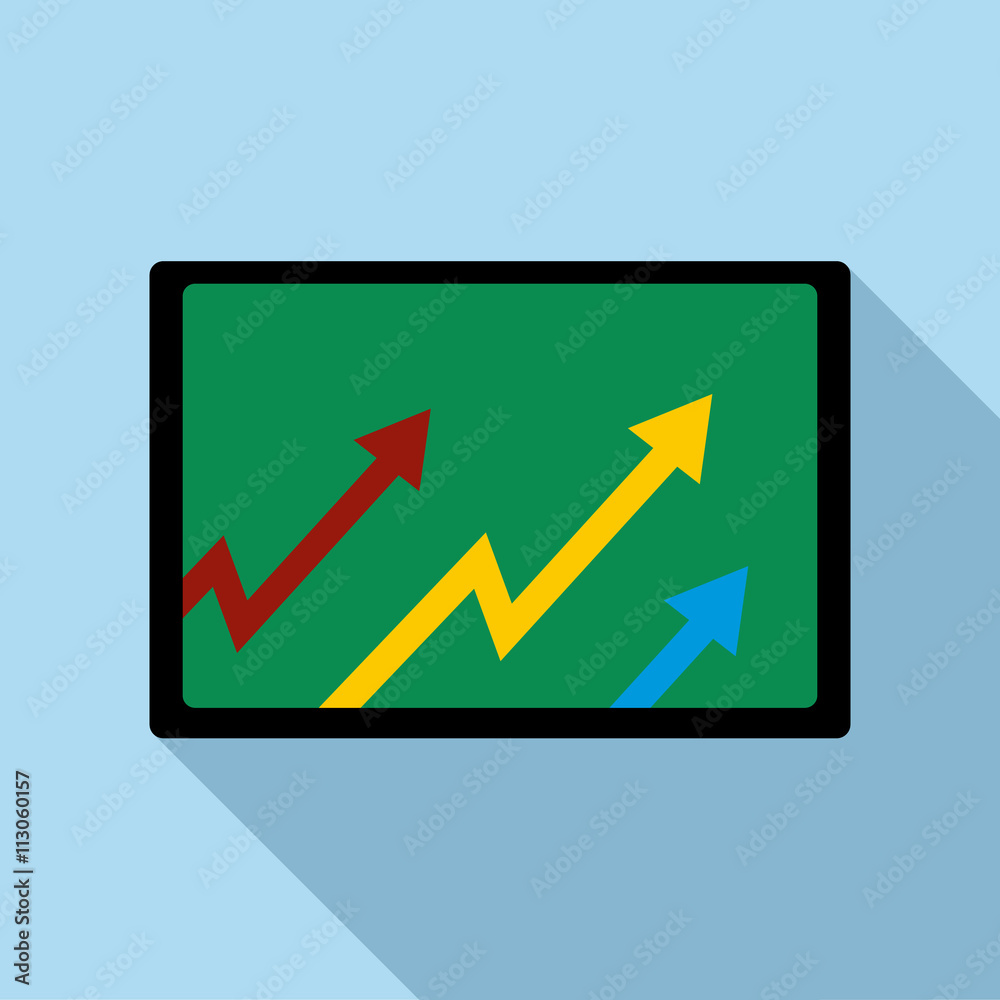 Computer monitor with with growing arrows icon Computer monitor with with growing arrows icon