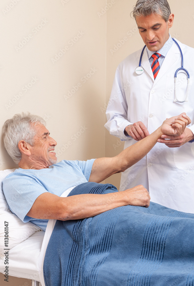 Fototapeta premium Blood pressure measuring. Doctor and patient. Hospital concept.