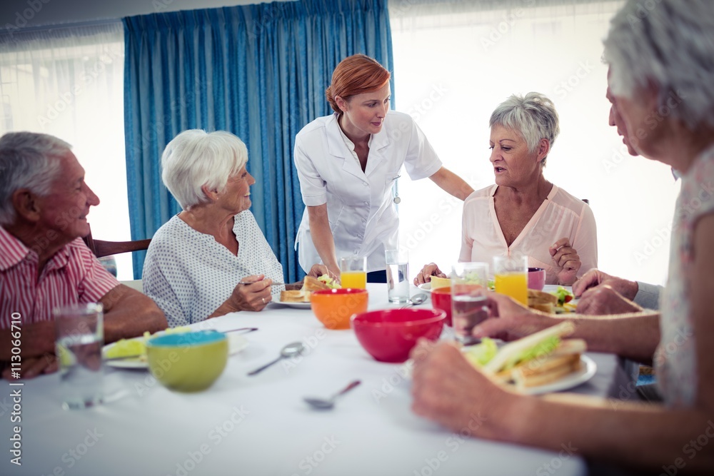 Pensioners at lunch Pensioners at lunch