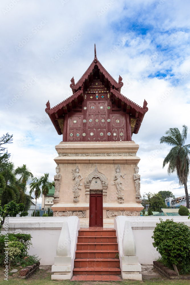 Ordination hall in Thai Buddhism temple.  Chiangmai , Thailand