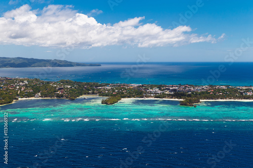 Aerial view of beautiful bay in tropical Island with very white © frolova_elena