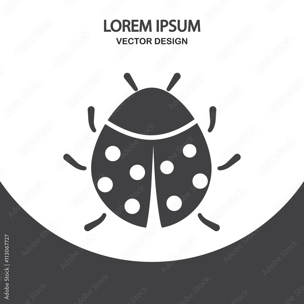 Ladybug icon on the background Ladybug icon on the background