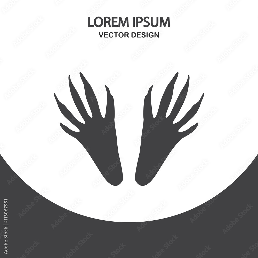 Hedgehog paw print icon on the background Hedgehog paw print icon on the background