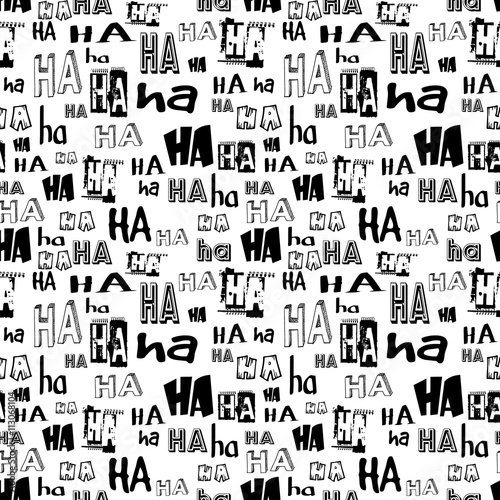 HA HA laugh seamless pattern. LOL LMAO Vector Funny letters background for joke, prank, comadeian. print, card or web seamless graphic background. photo