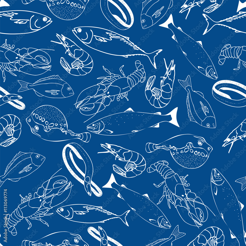Mẫu Marine Fish Pattern đầy màu sắc sẽ khiến bạn đắm chìm trong thế giới đầy sống động và sinh động của đại dương. Nét vẽ tinh tế và chân thực giúp bạn cảm nhận được tính cách riêng biệt của từng loài cá. 