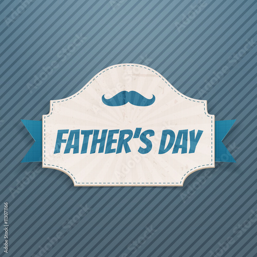Fathers Day paper Card with greeting Ribbon