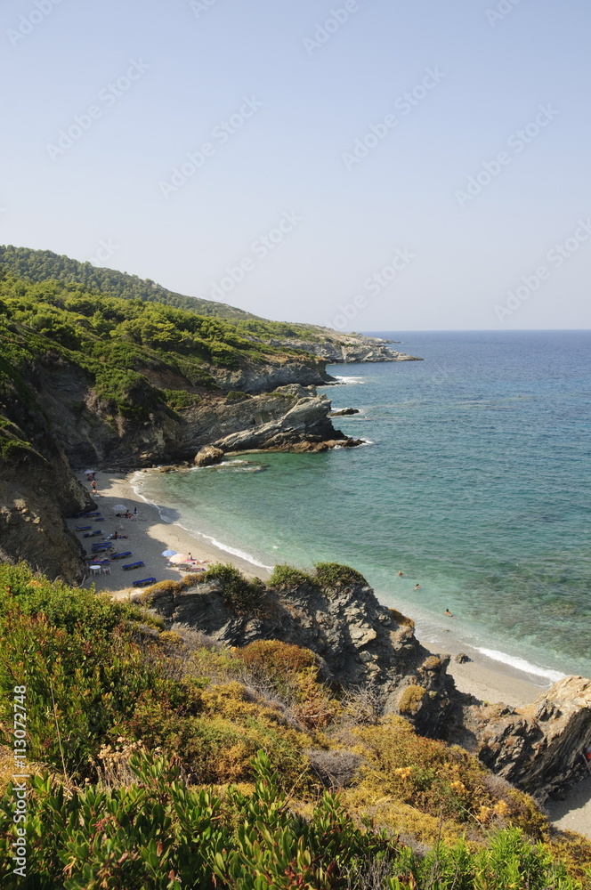 Beach at Perivoli, Skopelos, Sporades Islands, Greek Islands, Greece Beach at Perivoli, Skopelos, Sporades Islands, Greek Islands, Greece