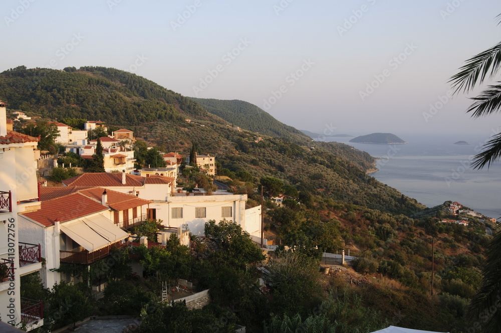 Hill town of Glossa, Skopelos, Sporades Islands, Greek Islands, Greece Hill town of Glossa, Skopelos, Sporades Islands, Greek Islands, Greece