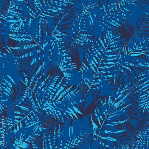 vector seamless graphical artistic topical foliage pattern, tropics, palm leaf, fern frond, cyperus, decorative colorful, summer time, original, fashionable background allover tropical print