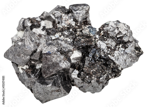 druse of big crystals of magnetite mineral stone photo