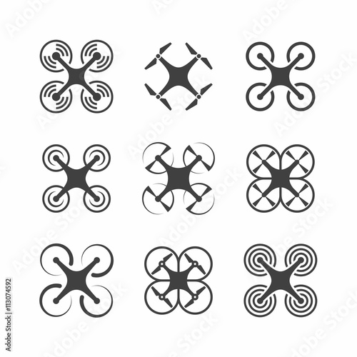 Quadrocopter, drone icons