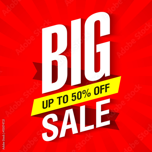 Big Sale banner design template up to 50% off