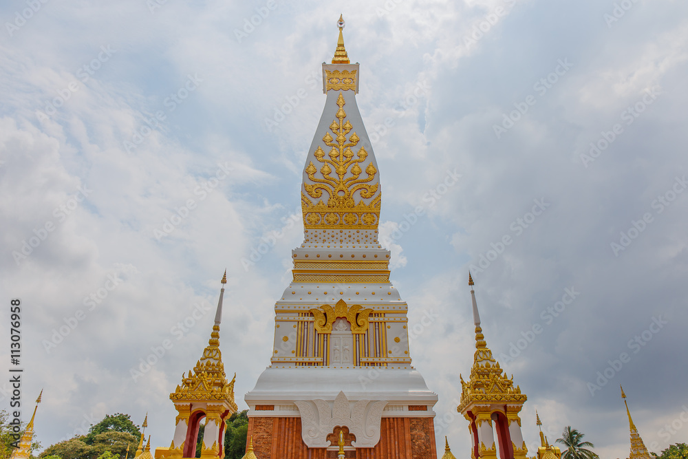 Fototapeta premium Wat Phra That Phanom is the sacred area in the south of Nakhon Phanom province, northeastern Thailand.
