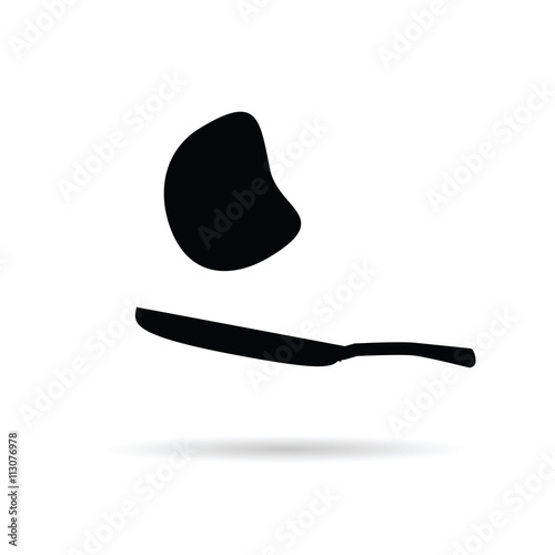 frying pan and pancake illustration