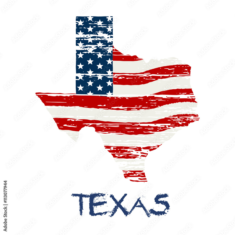 American flag in Texas map. Vector grunge style Stock Vector | Adobe Stock