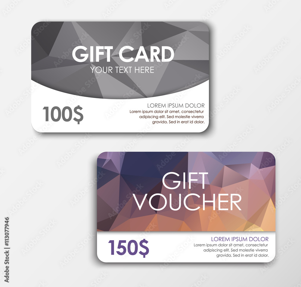 Fototapeta premium Polygonal gift card and voucher