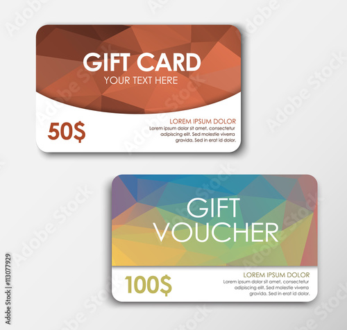 Polygonal gift card and voucher
