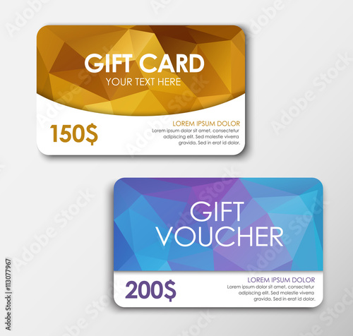 Polygonal gift card and voucher