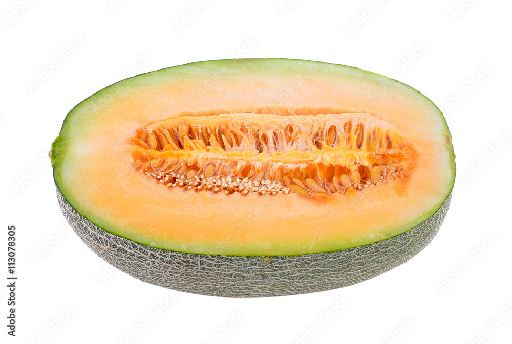 melon slices isolated on white background melon slices isolated on white background