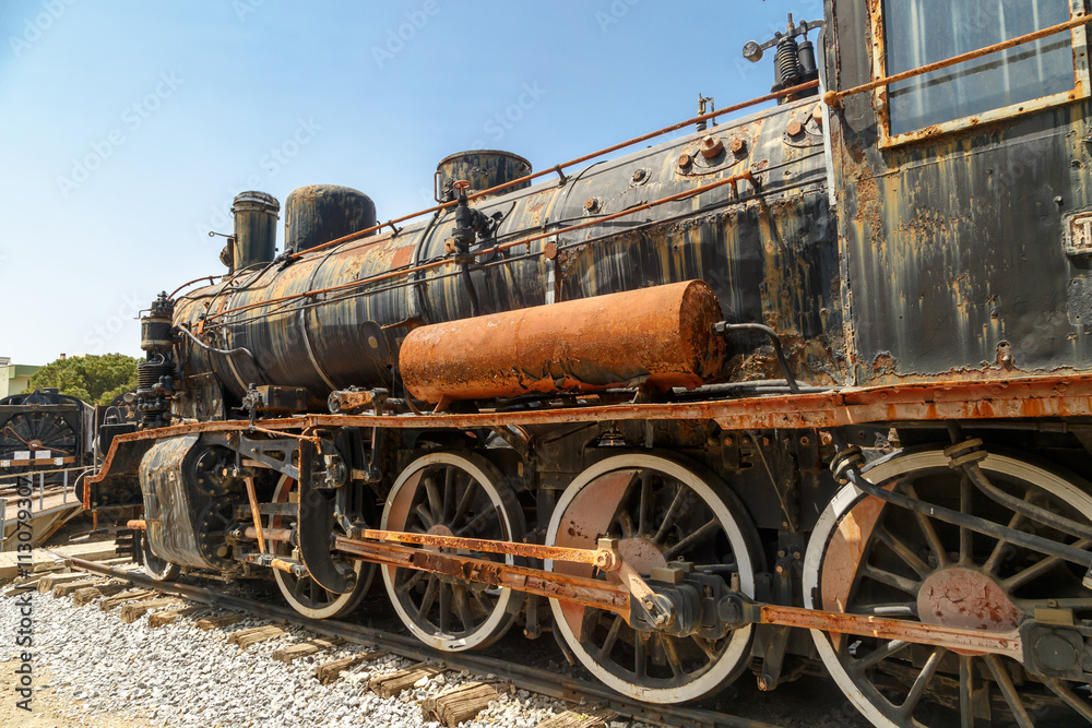 Naklejka premium Historical Train Locomotive