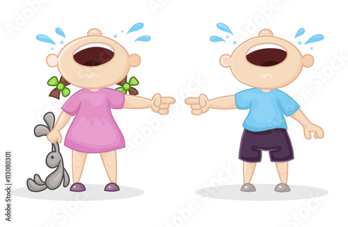 offended boy and girl
