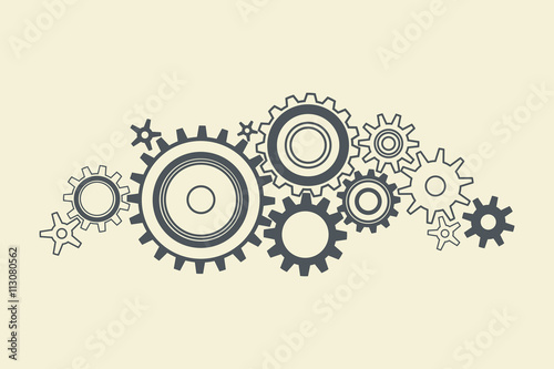 connected cogs gears