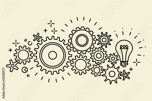 connected cogs gears