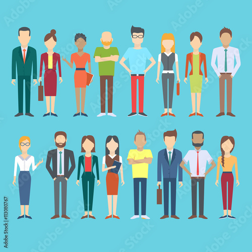 Set of business people