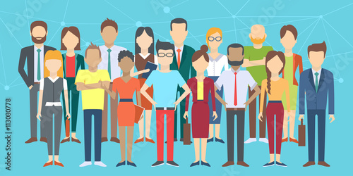 Set of business people