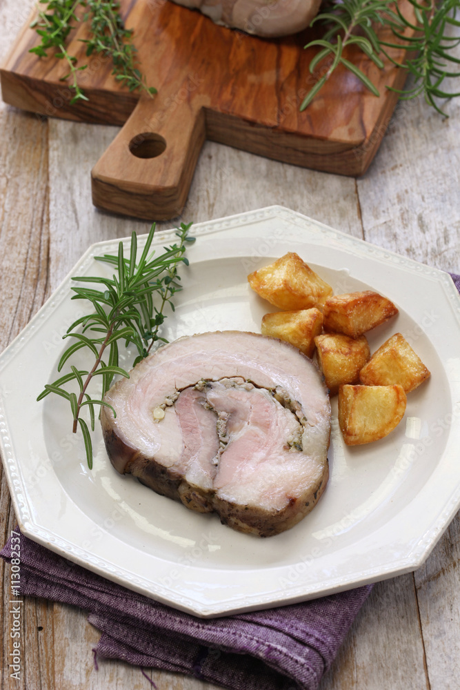 homemade porchetta, italian roast pork homemade porchetta, italian roast pork