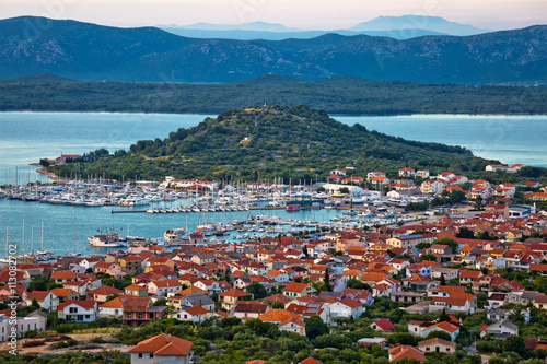 Island of Murter marina and bay view