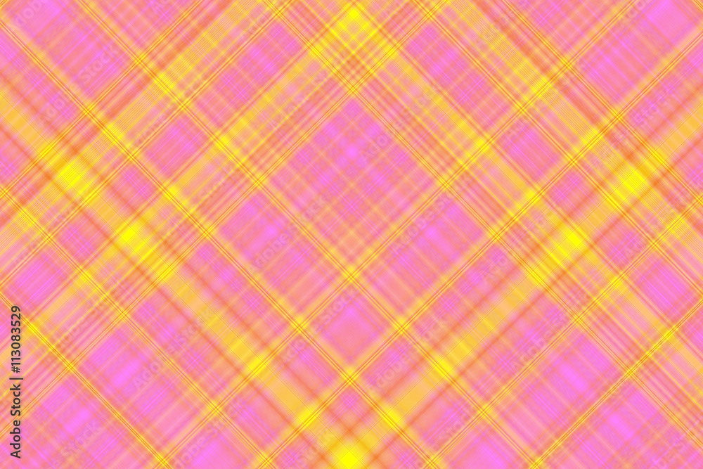 Illustration with pink and yellow checkered diagonal lines