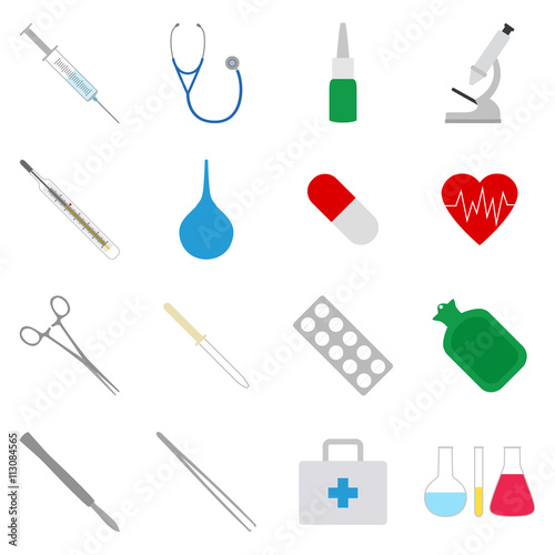 Set of medical icons, vector illustration