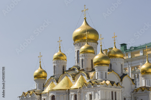 View of Famous The Annunciation Cathedral in Moscow Kremlin, Rus