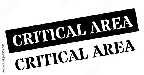 Critical Area black rubber stamp on white