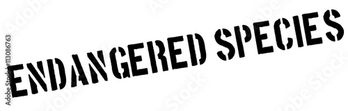 Endangered species black rubber stamp on white