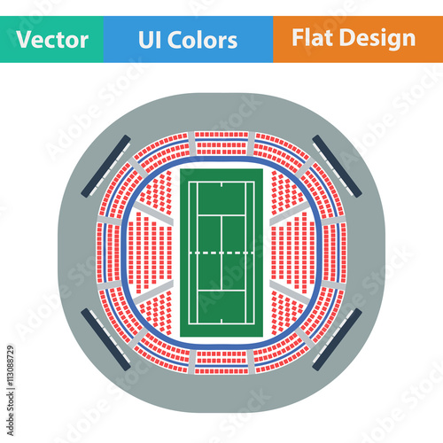 Tennis stadium aerial view icon