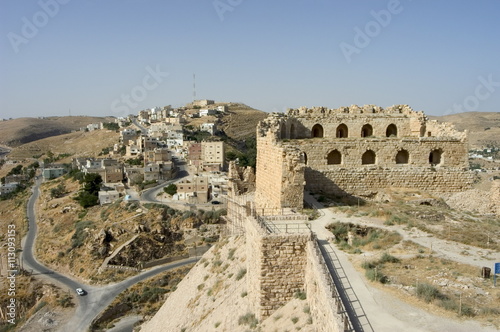Karak Crusader castle ruins and town, Karak, Jordan photo