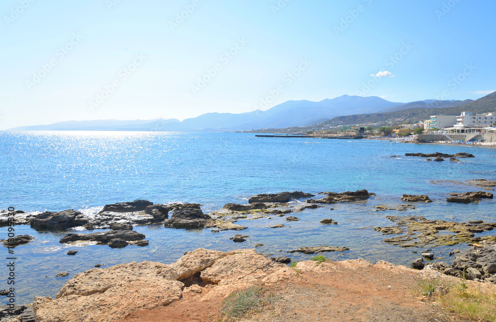 Rocks on the coast of Cretan Sea.