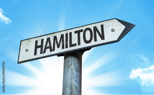 Hamilton direction sign in a concept image © gustavofrazao