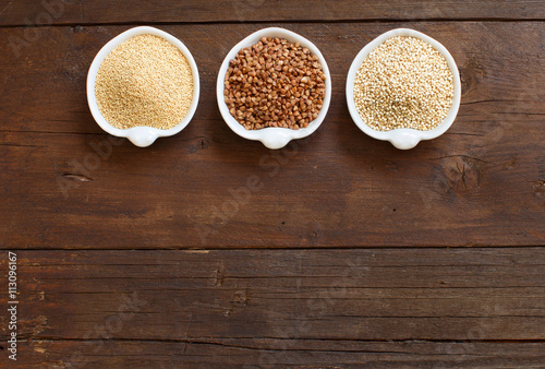 Amaranth, buckwheat and quinoa